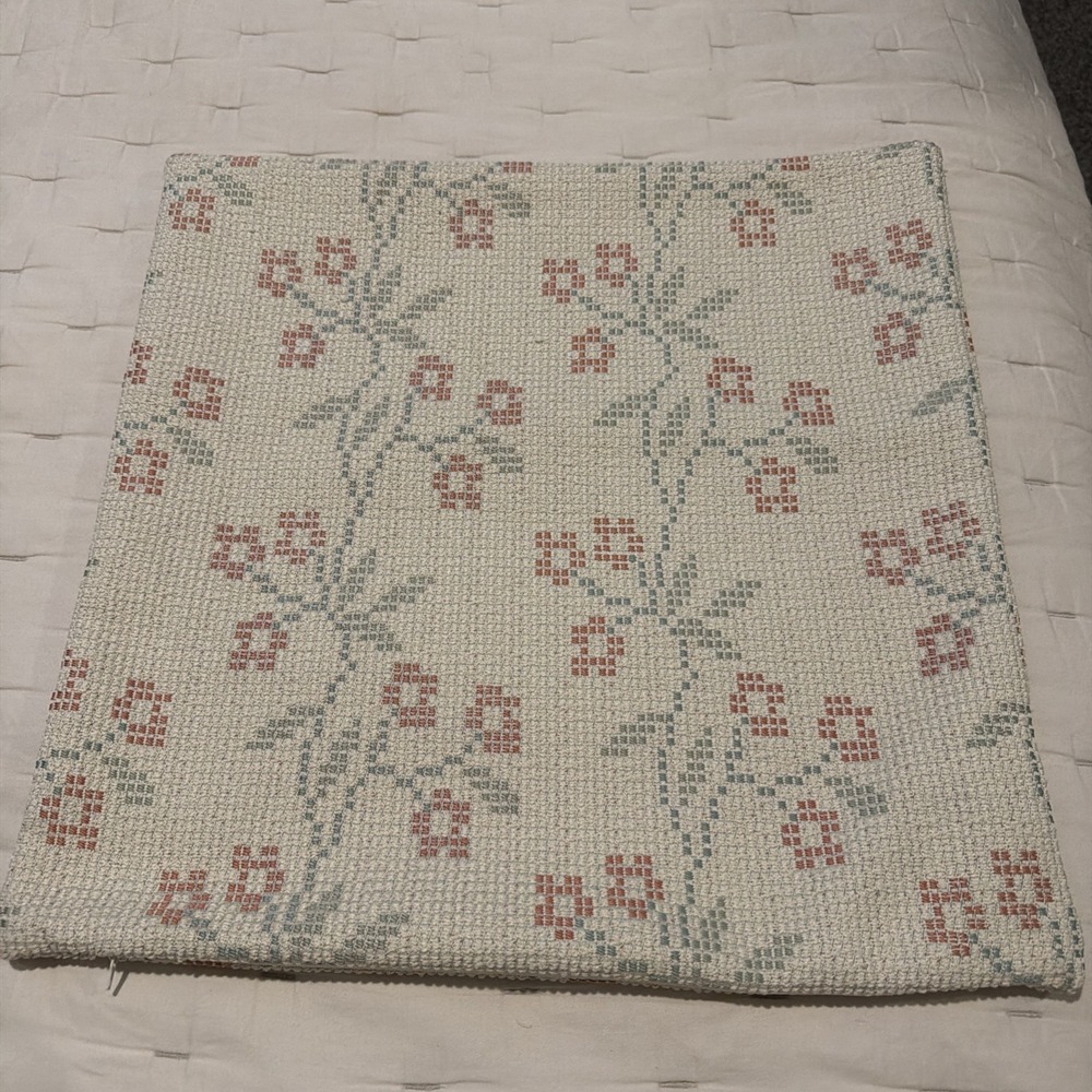 Pottery Barn Fair Isle Pillow Cover PASTELS Country Beige 18" X 18"